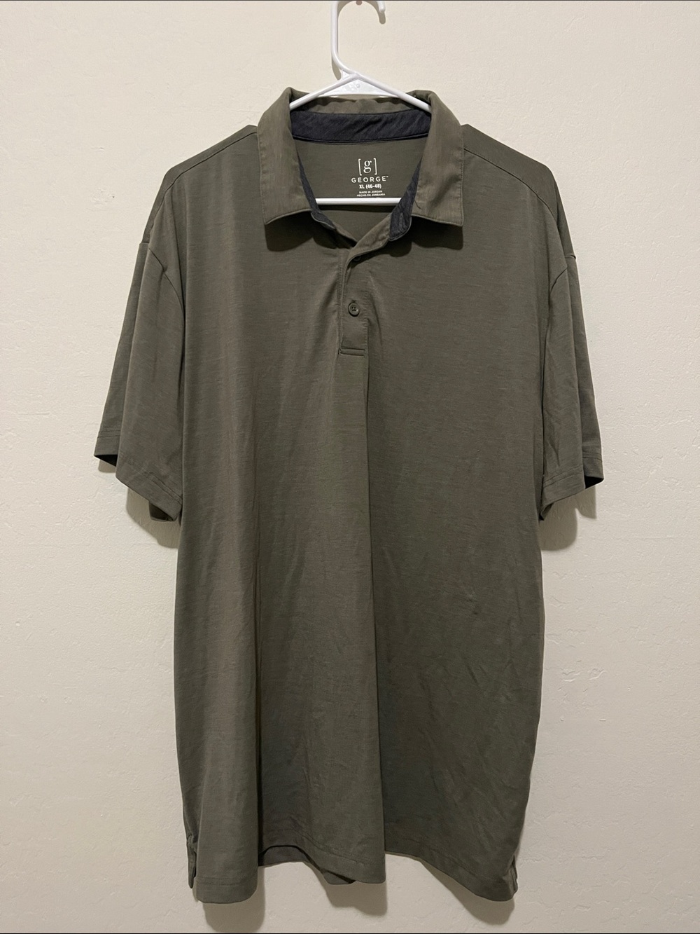 George Men’s Olive Polo with Dark Collar Trim